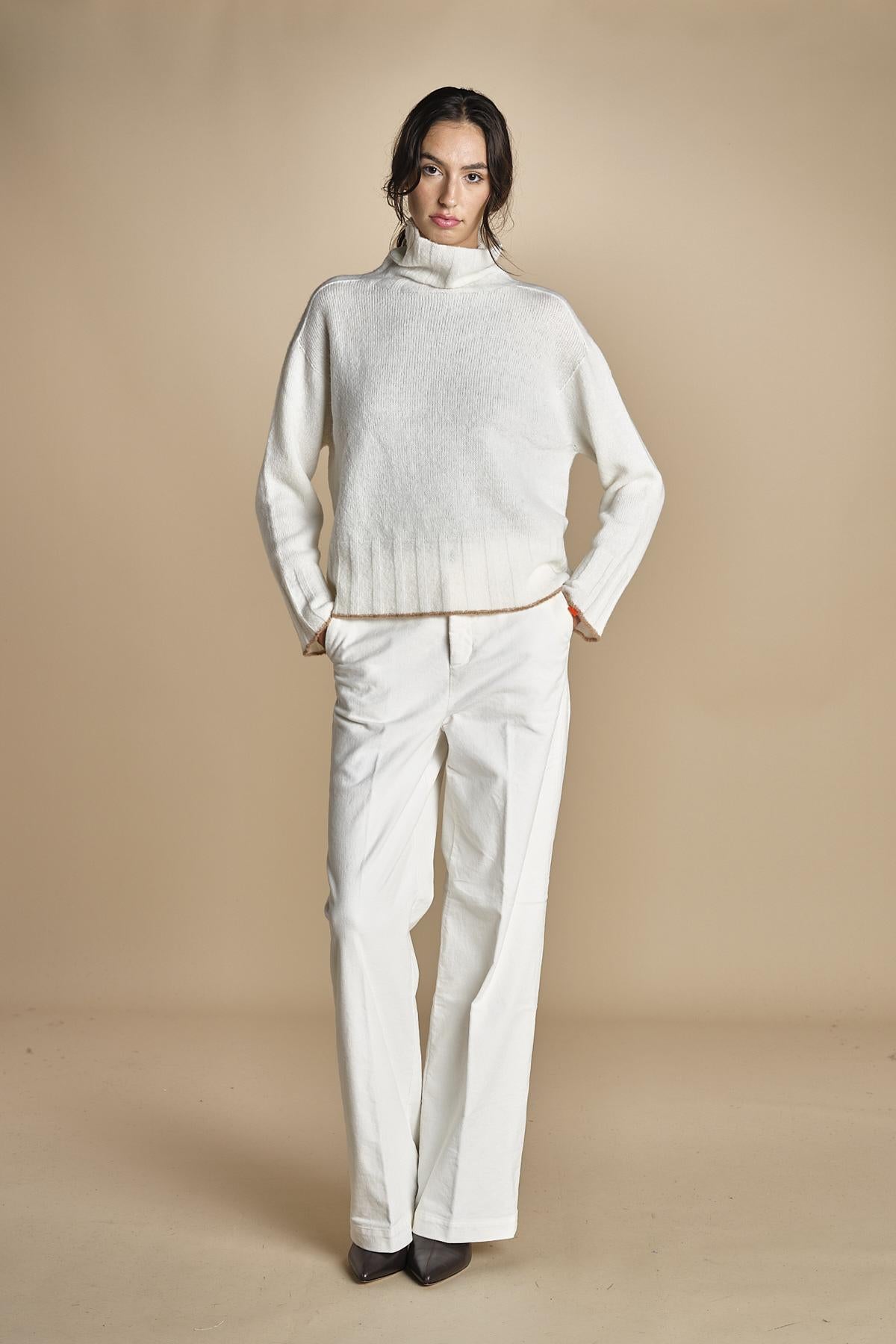 pantalone in fustagno OLIMPIA IVORY true avenue