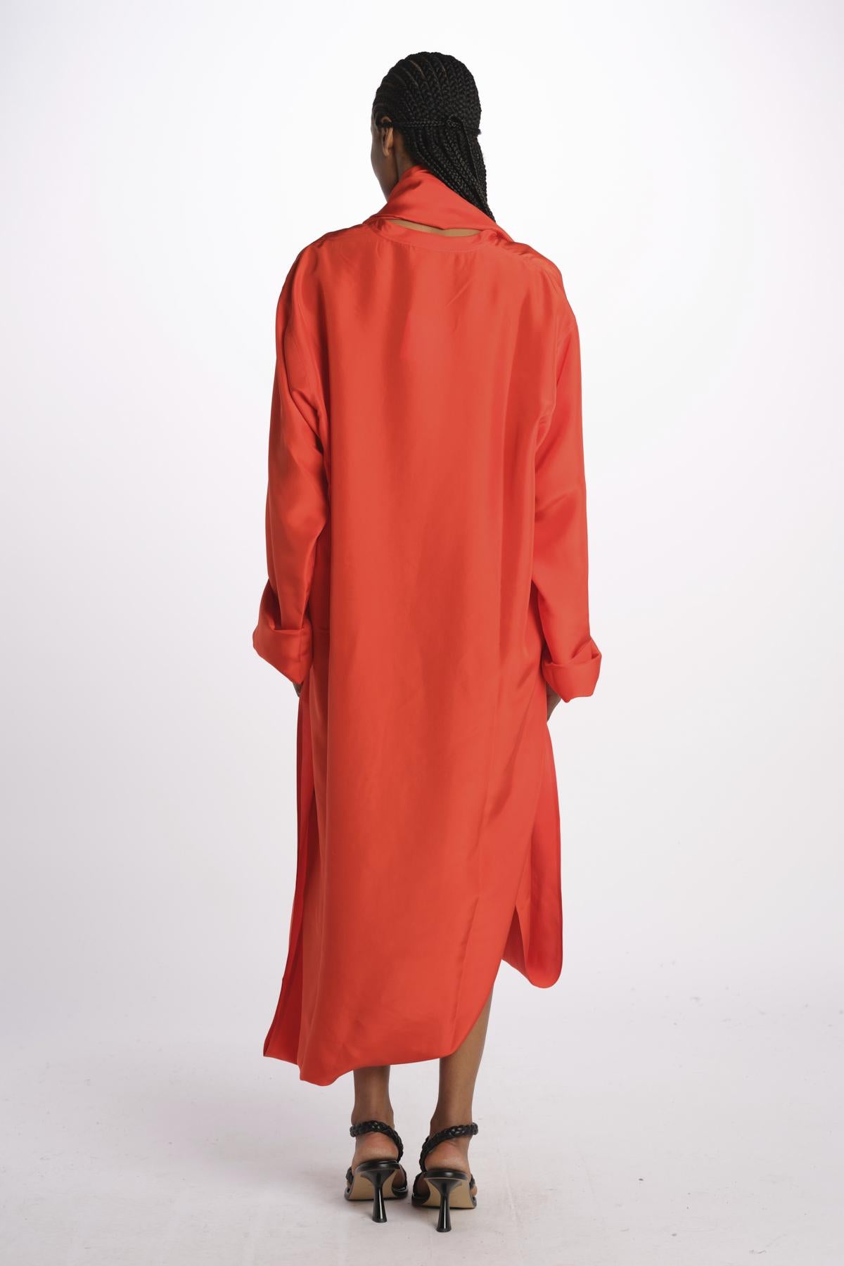 Abito seta con sciarpa DOLPHIN POPPY sofie d'hoore