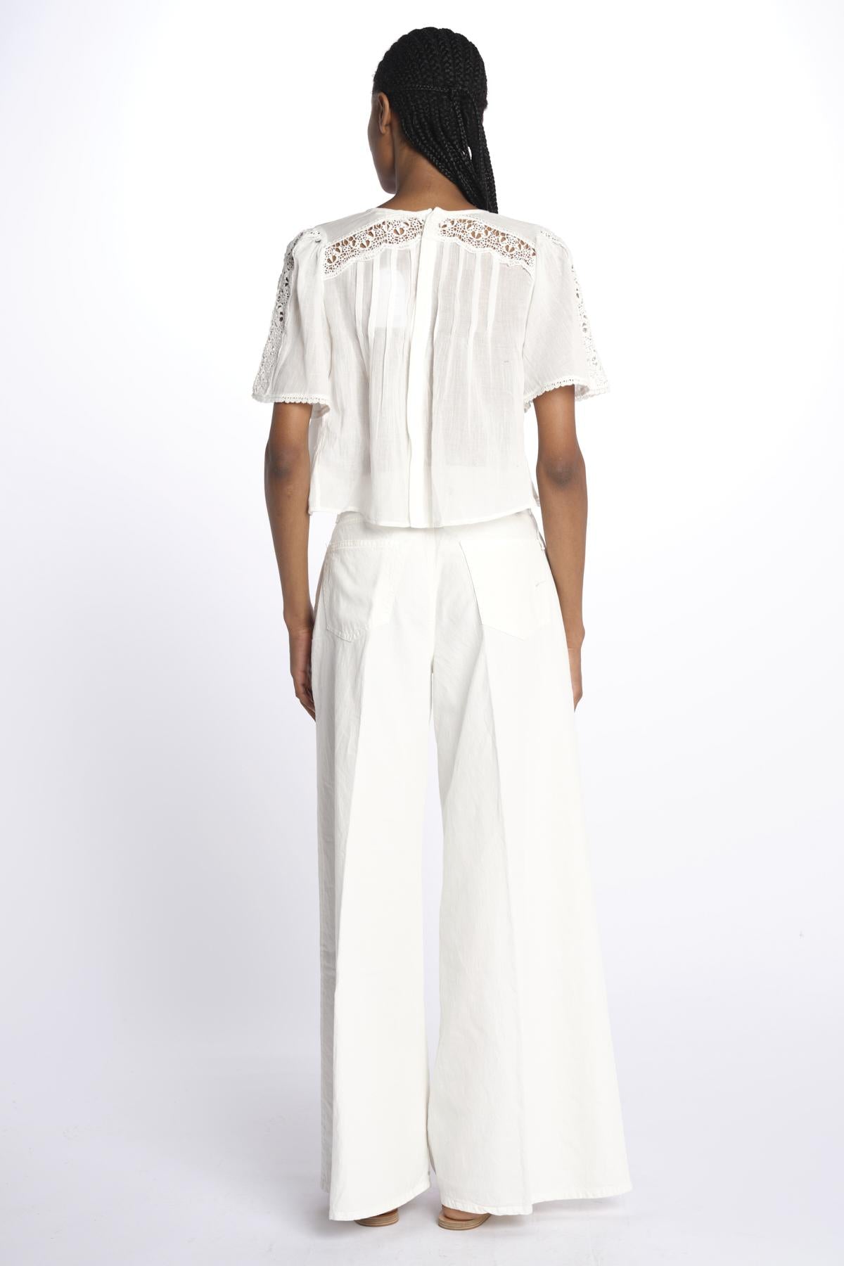 INGRID camicia cropped ricamo B0383 OFF W louise misha