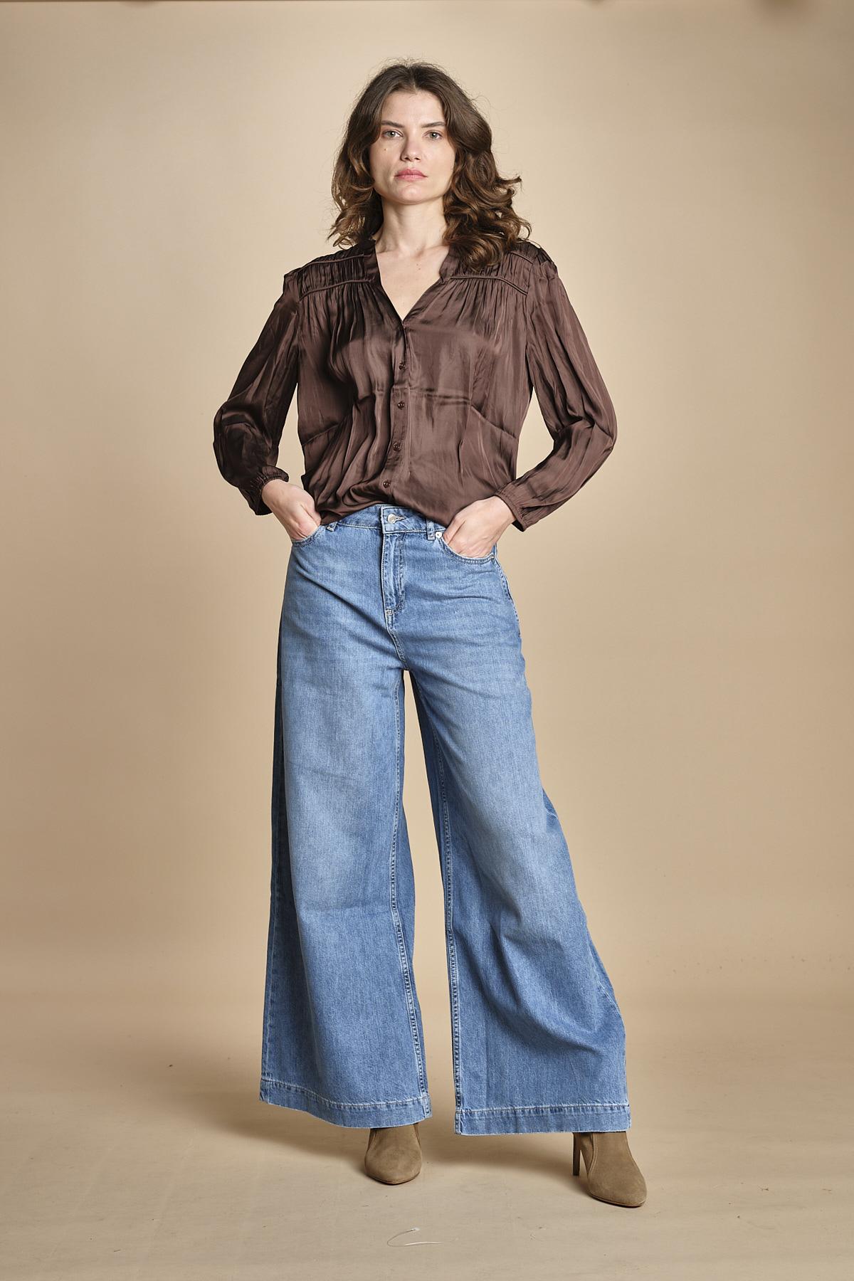camicia con rouches CESSIA CHOCOLAT ba&sh