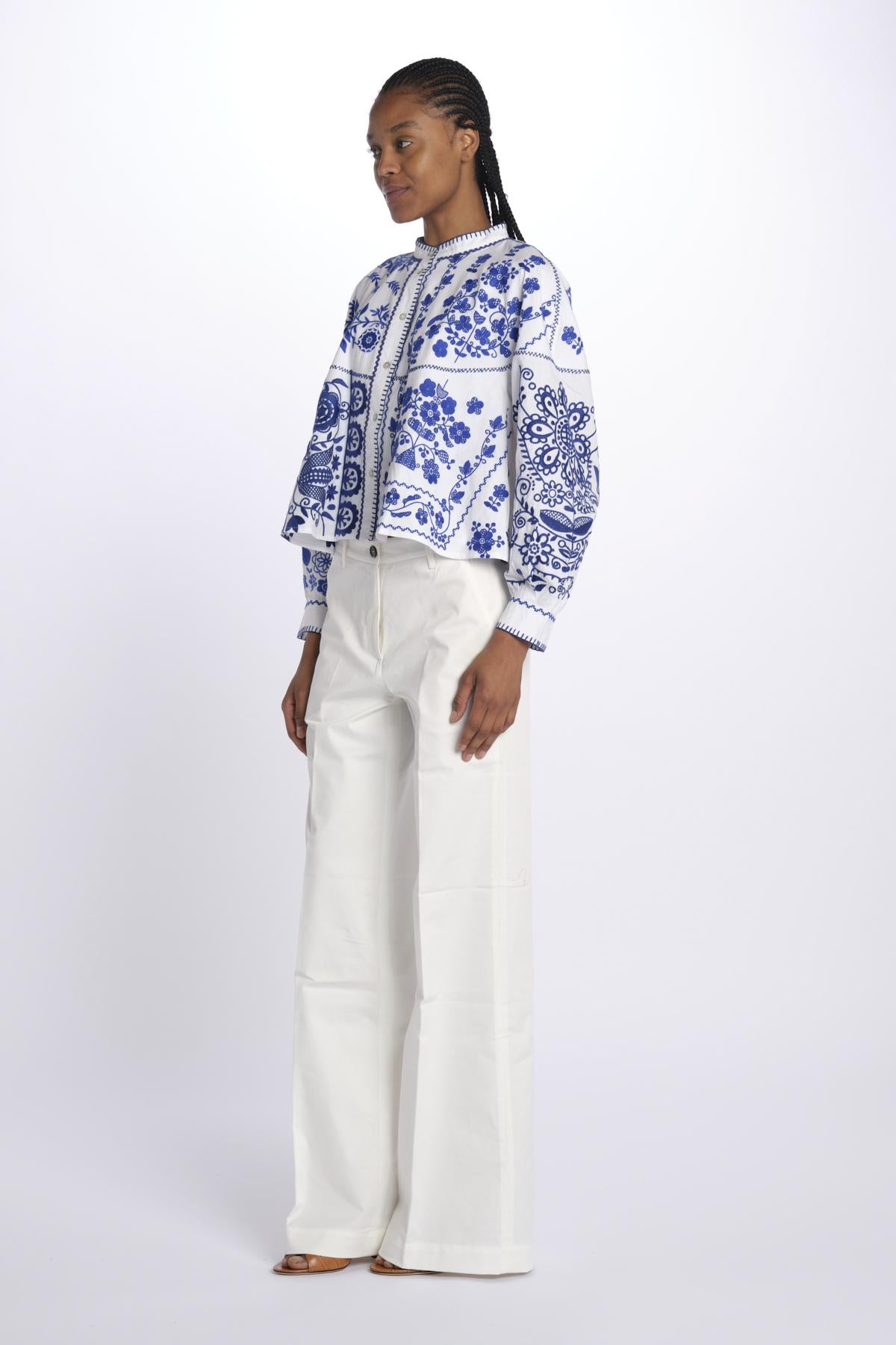 Giacca/camicia MAMIE ricamata MAMIE1BBL BLUE antik batik