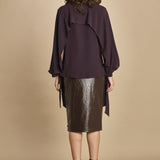 camicia in seta con maniche aperte 31102-304 MELANZANA 18 federica tosi