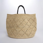 BURURI shopping in paglia con manici a contrasto BURURI NATURALE camalya