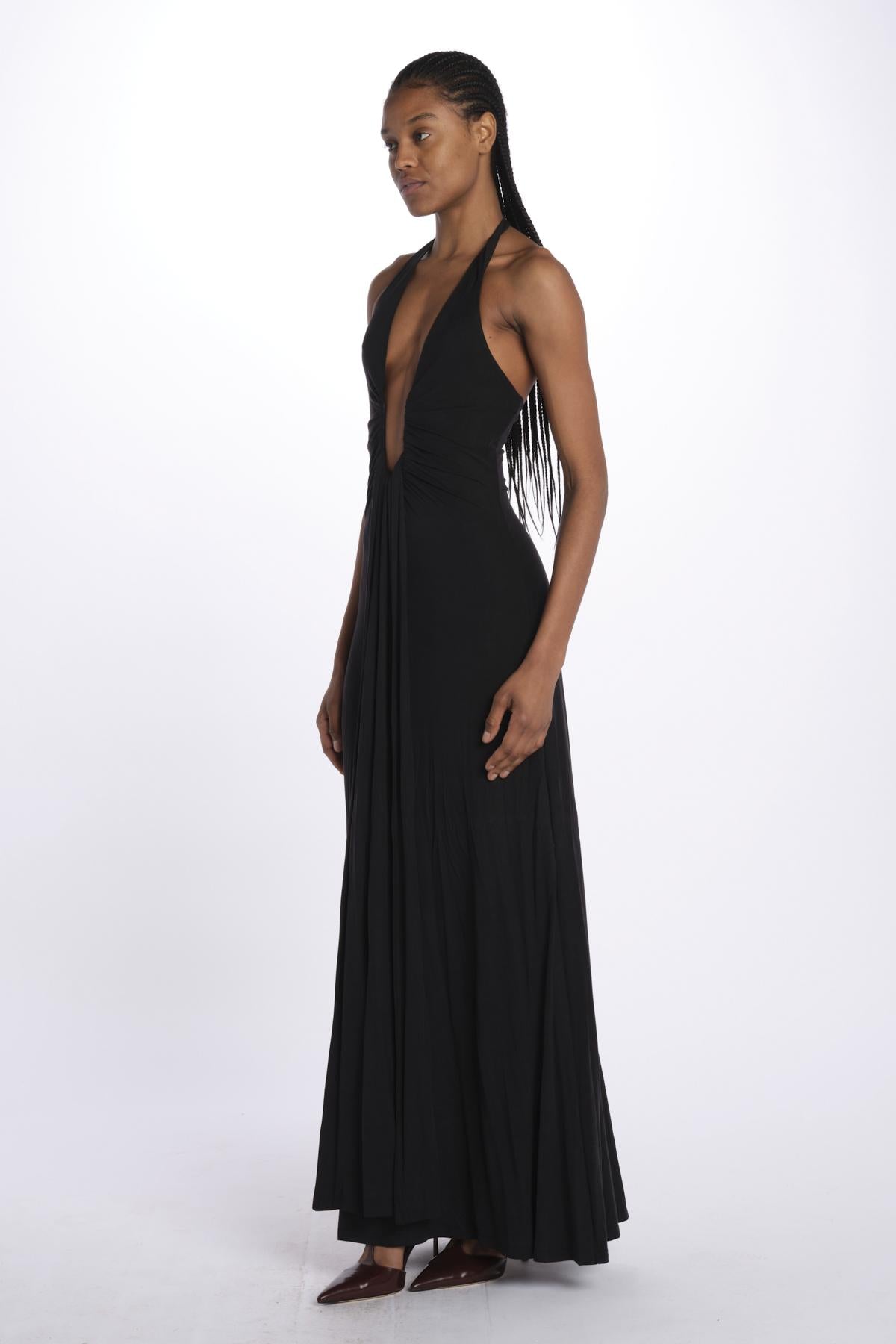 Abito JENNIFER lungo scollato jersey JAS24DR098 BLACK misha