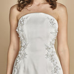 miniabito con ricamo fiori. RVBR-1185 IVORY rebecca vallance