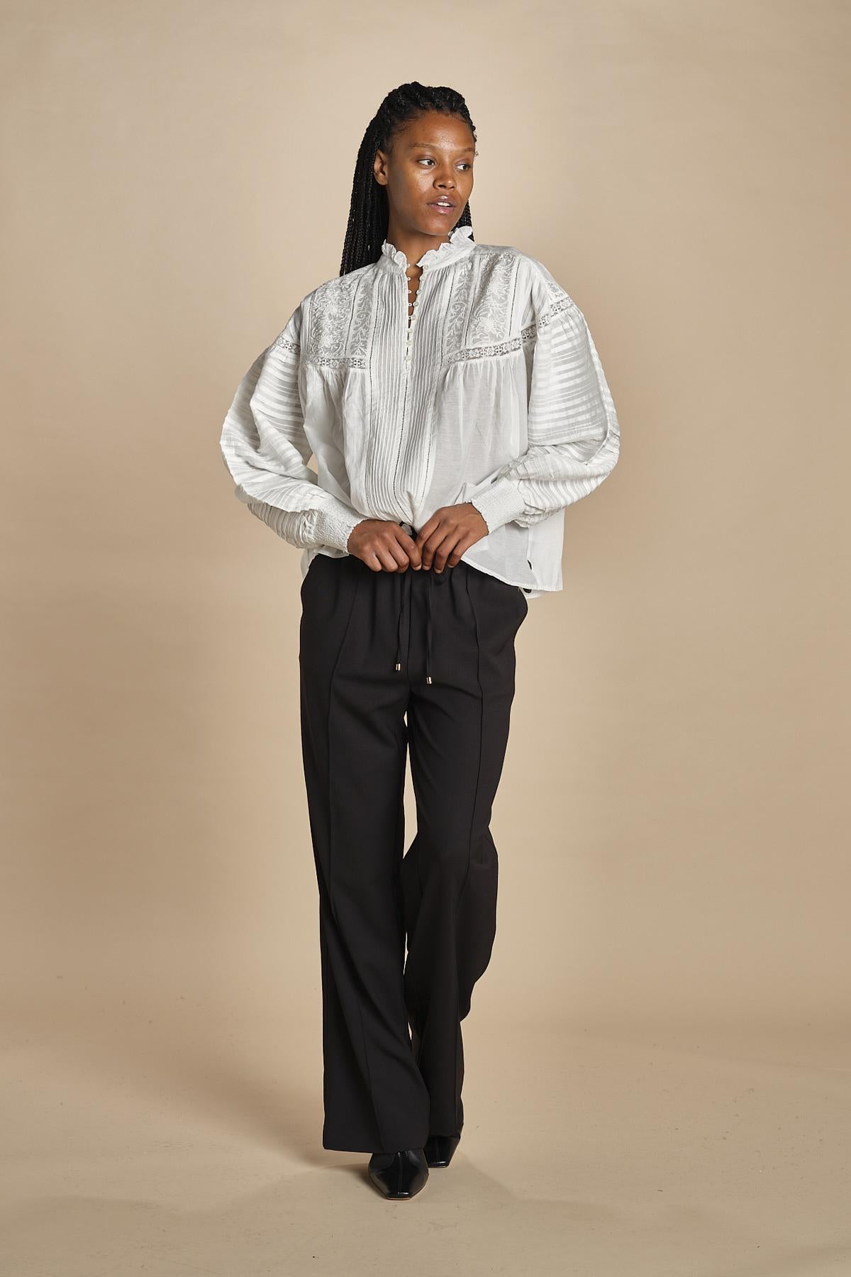 DAHLIA camicia con bottoncini e nervature 2HVA27-V09771 BLANC vanessa bruno