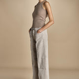 pantalone in velluto cropped ZELDA PEARL GREY true avenue