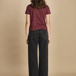 t-shirt con ali ricamate. JWTS02821 BURGUNDY 540 zadig & voltaire