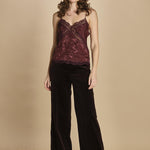 top con spalline sottili. WWCR01298 BURGUNDY 540 zadig & voltaire