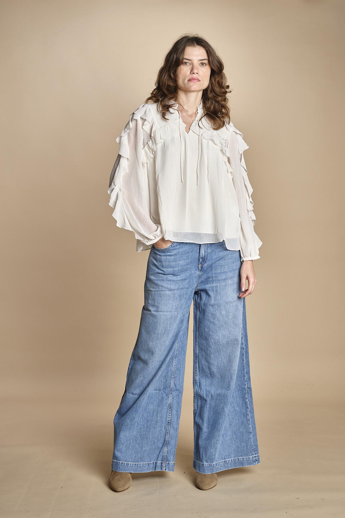 camicia con rouches NILS ECRU ba&sh