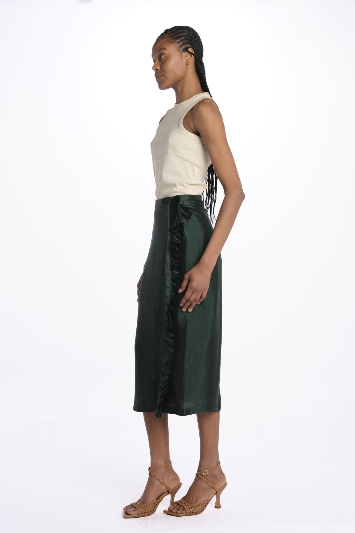 Gonna pareo con rouches MOD.2258 VERDE aspesi