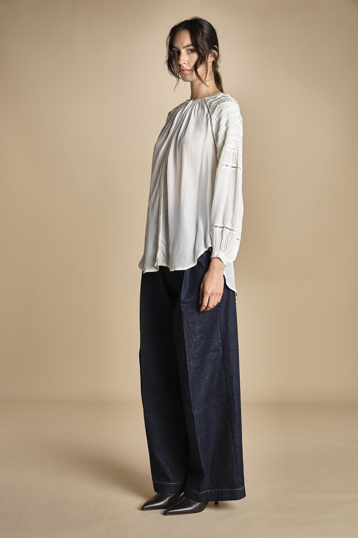 camicie con rouches su maniche PAIRIE TOP VANILLA scarlett poppies