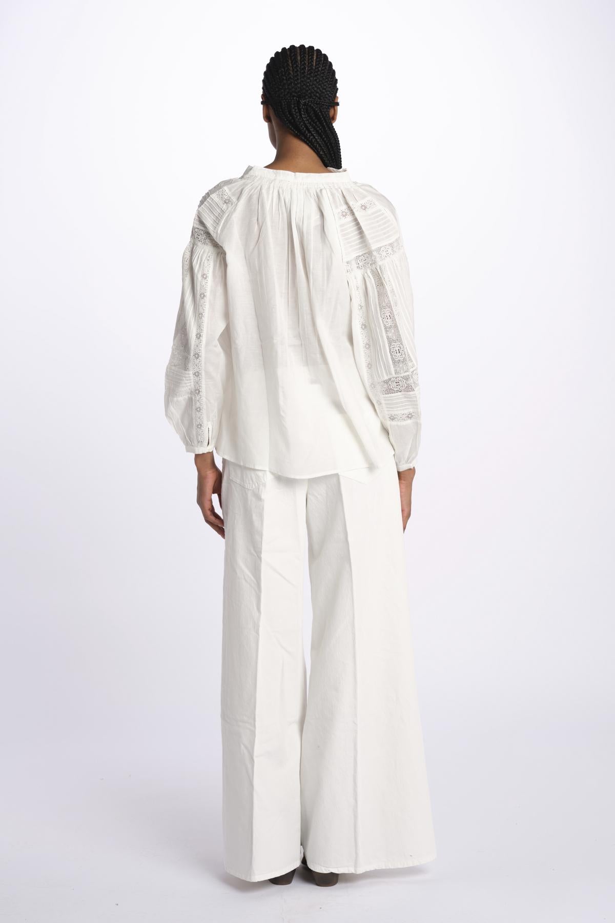 Camicia polo pizzo nervature NIPOA BLANC001 vanessa bruno
