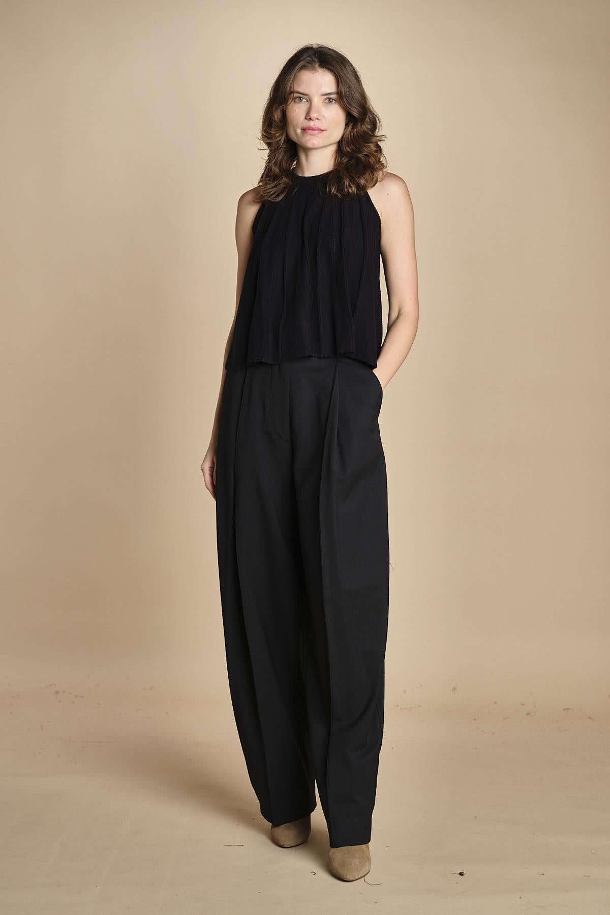 top in maglia plisse SERRES NOIR ba&sh