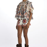 Camicia BOHO GLAM stampa fiore 344858 OFFWHITE farm rio