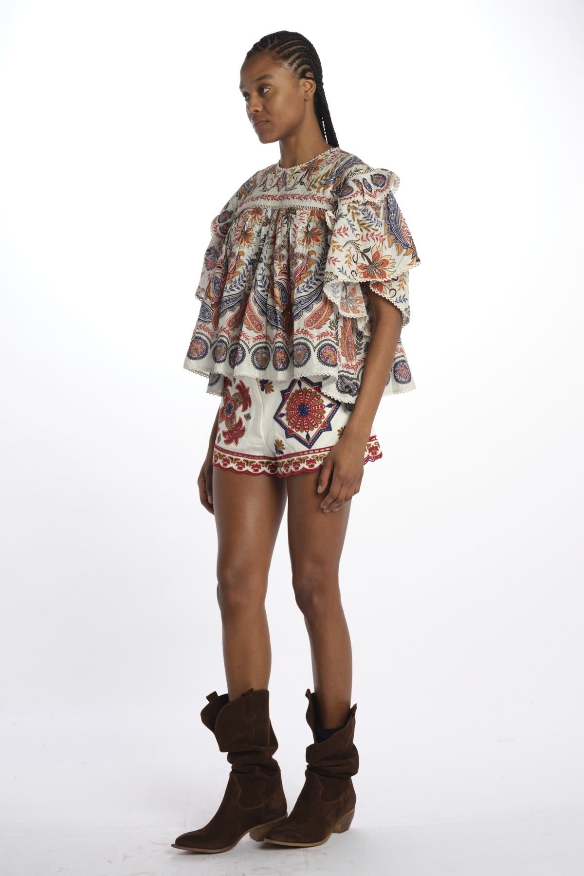 Camicia BOHO GLAM stampa fiore 344858 OFFWHITE farm rio
