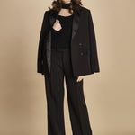 giacca doppipetto in cady 30303-313 NERO 29 federica tosi