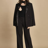 giacca doppipetto in cady 30303-313 NERO 29 federica tosi