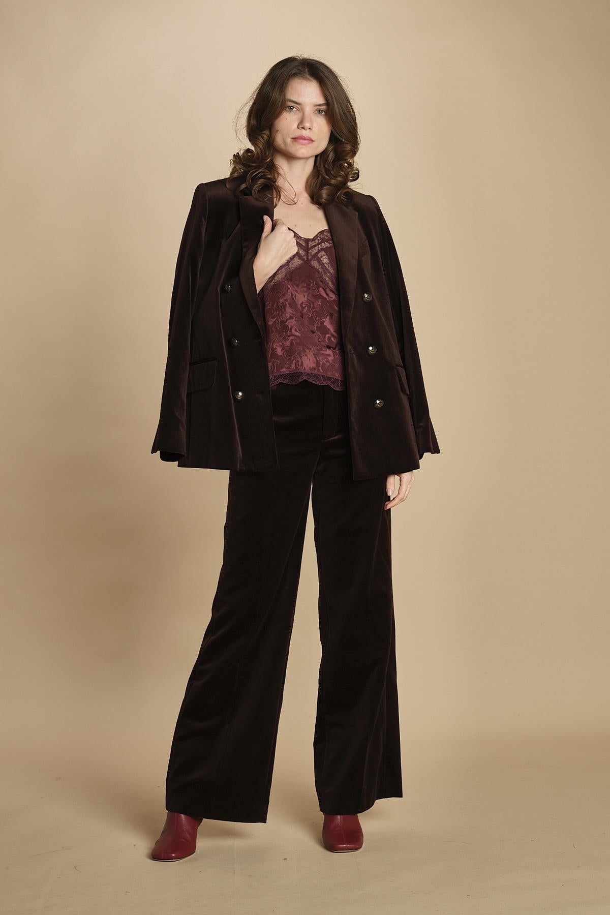 pantalone in velluto. WWPA01868 DARK CHOCOLATE 213 zadig & voltaire