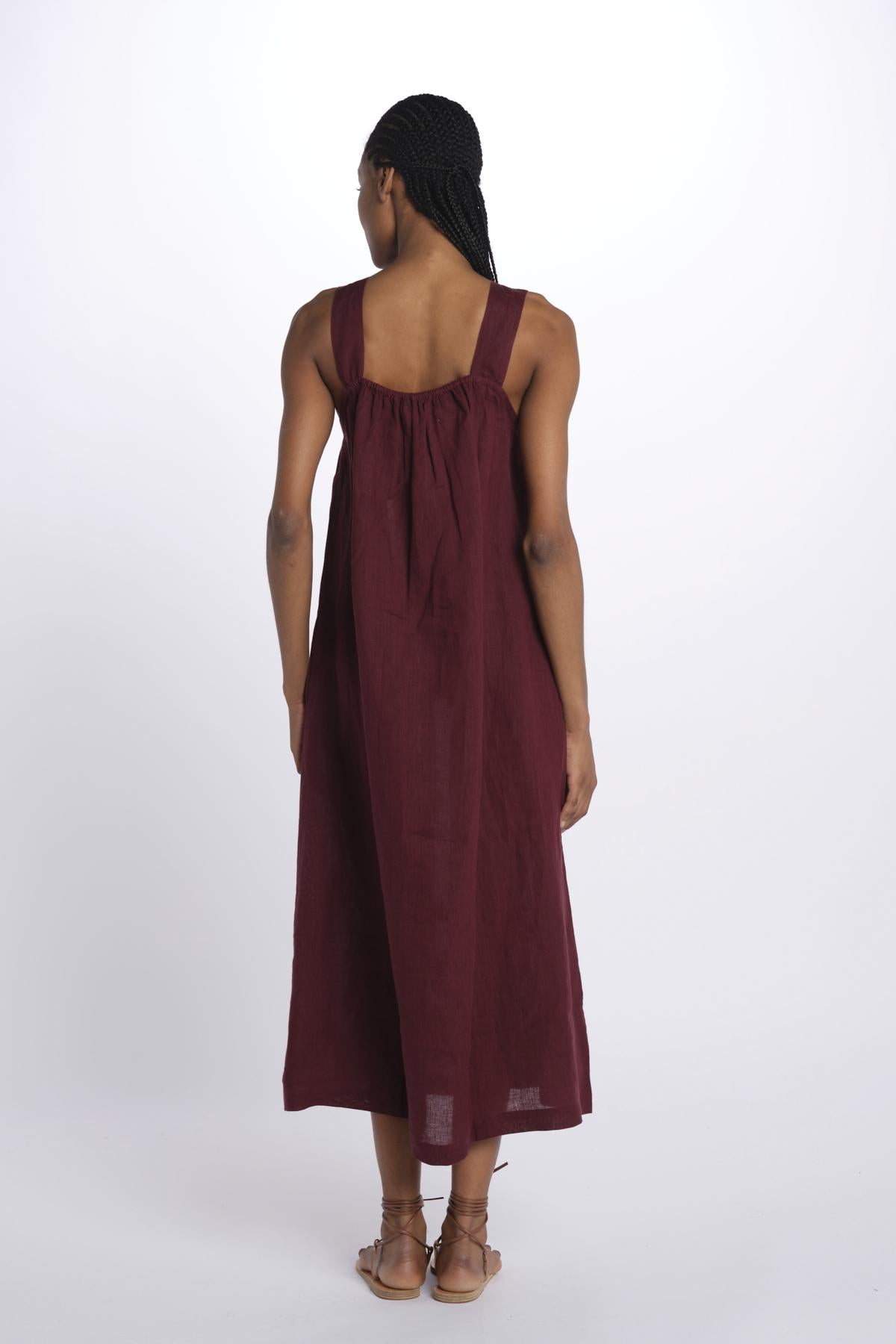 GIRAFFE abito spalline by milaura. BE24983 BURGUNDY benaras soleil