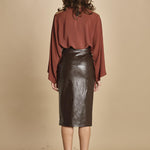 gonna longuette in ecopelle 30702-302 MORO 69 federica tosi
