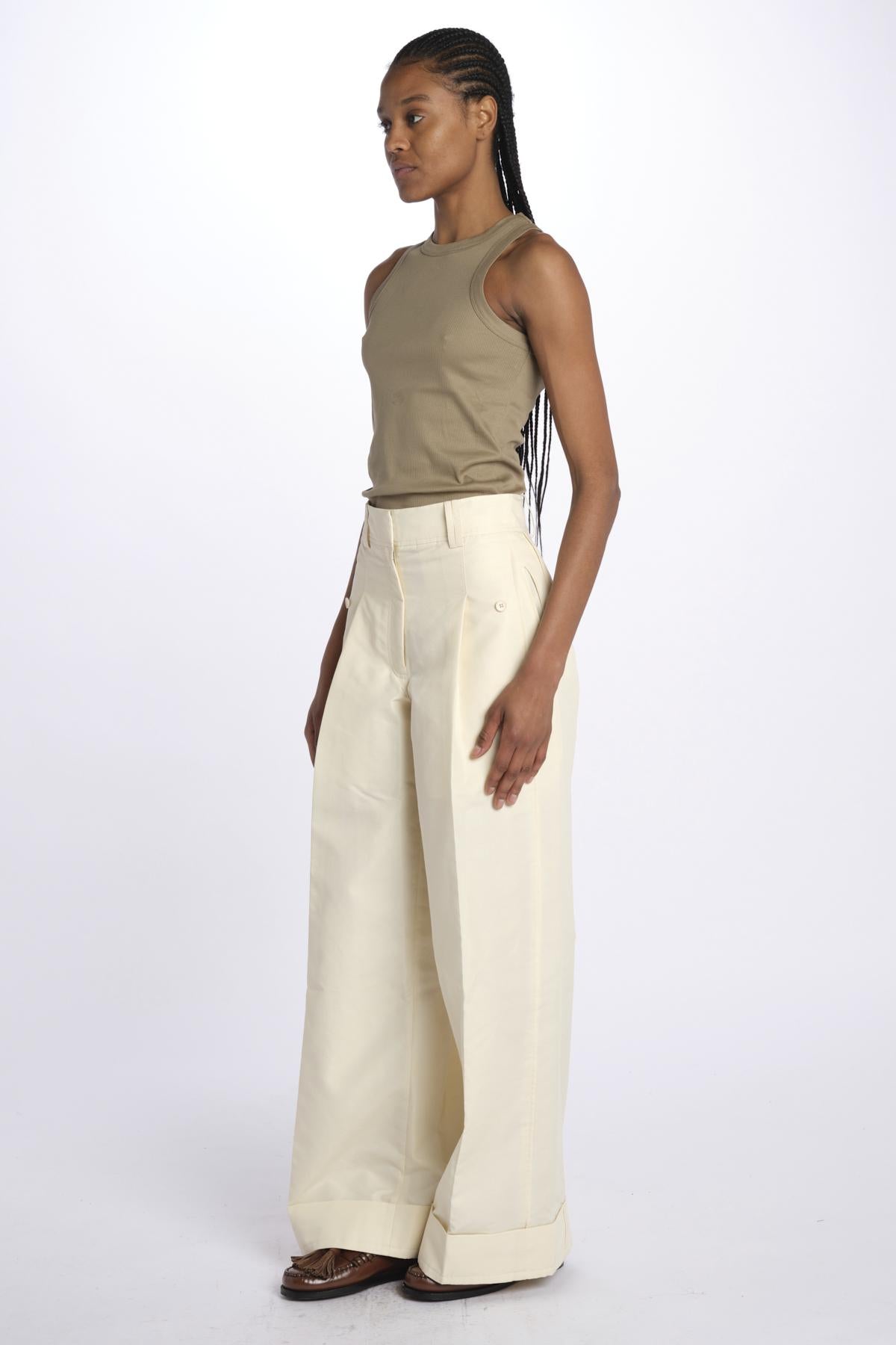 Pantalone HIGH WAIST pences con risvolto 51279LCO GARDENIA phillip lim