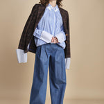 pantalone in denim con pinces KATHERINE MJD217_ATEX45 J0051 BLUE DENIM jejia