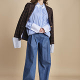 pantalone in denim con pinces KATHERINE MJD217_ATEX45 J0051 BLUE DENIM jejia