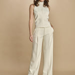 pantalone con pinces 30804-313 LATTE 02 federica tosi
