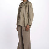 Camicia over con pieghe DARIA SHIRT TAUPE jejia