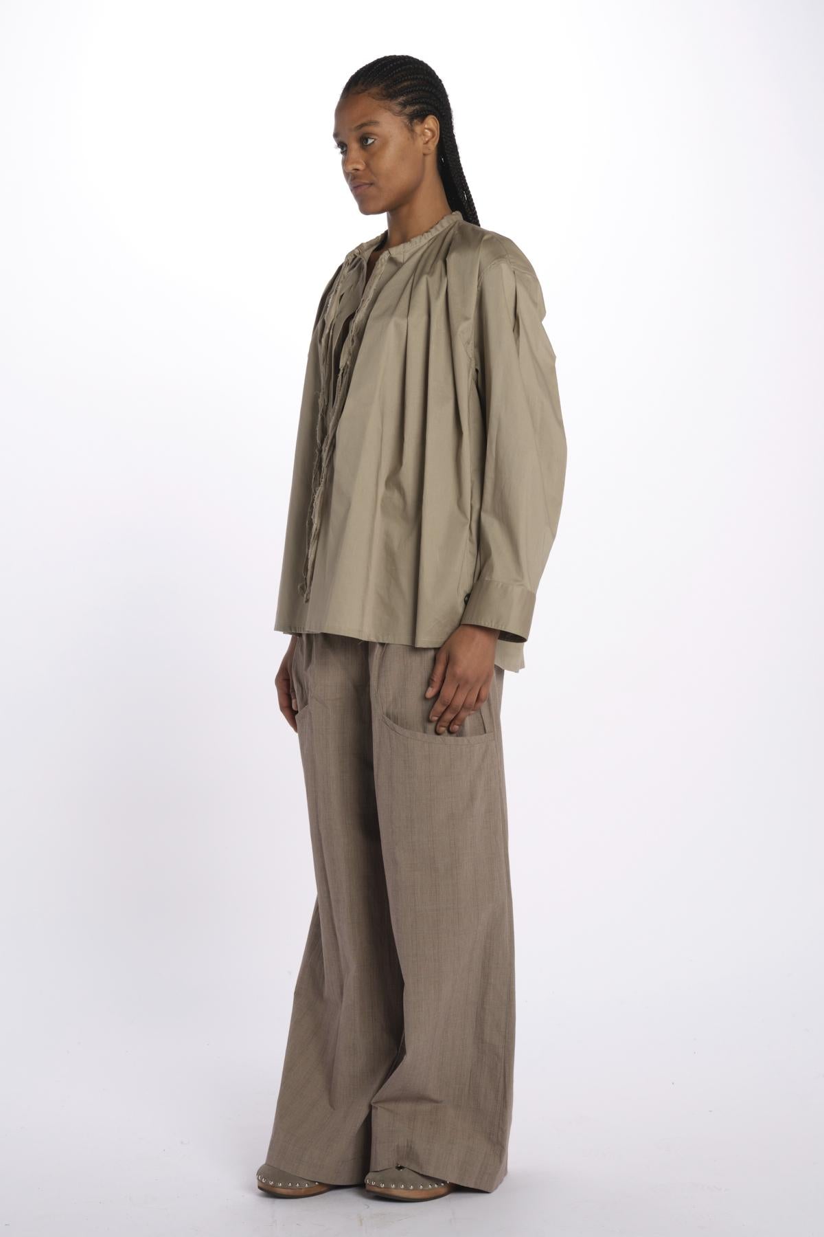 Camicia over con pieghe DARIA SHIRT TAUPE jejia