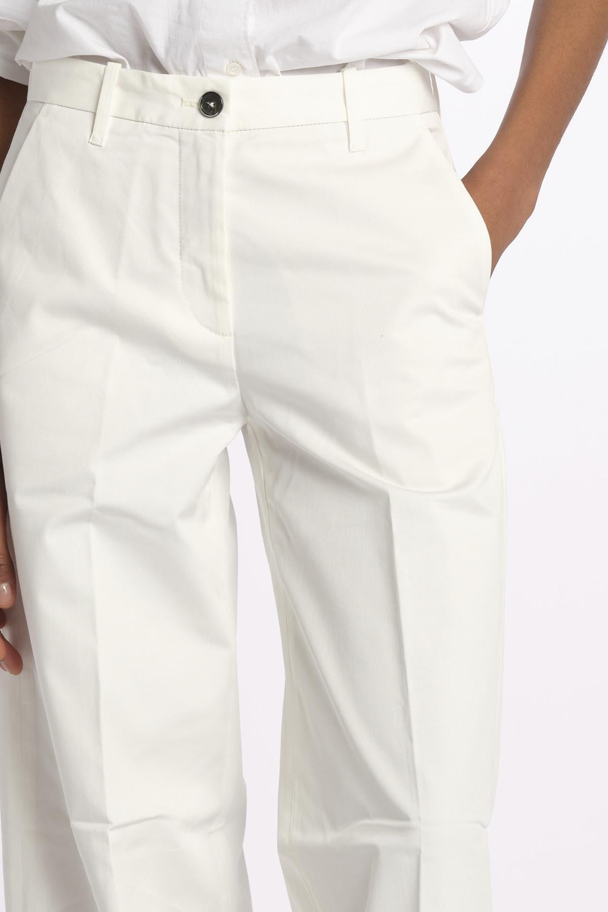 Pantalone NADIA co/ stretch NADIA NAC120 P01 BIANCO nine in the morning