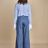 pantalone in denim con pinces KATHERINE MJD217_ATEX45 J0051 BLUE DENIM jejia