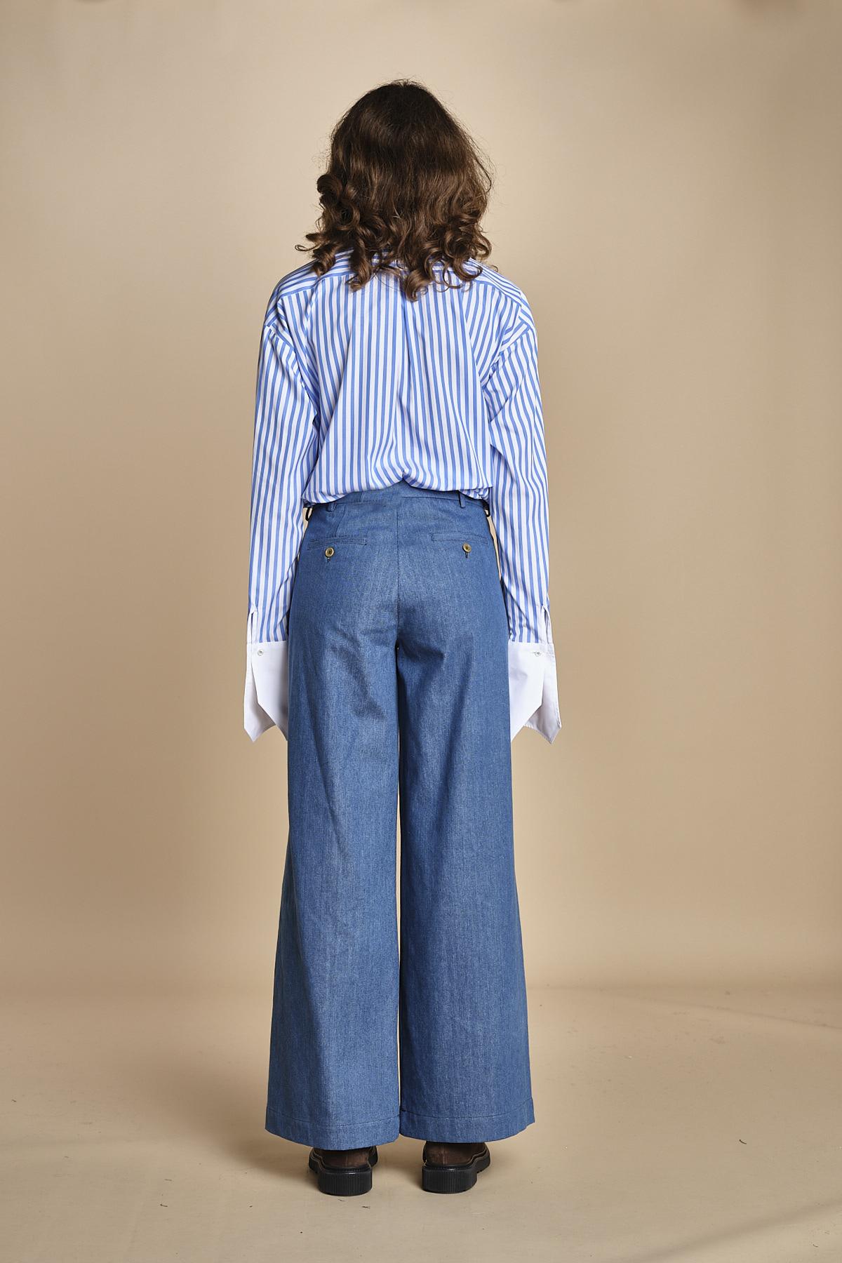pantalone in denim con pinces KATHERINE MJD217_ATEX45 J0051 BLUE DENIM jejia
