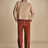 pantalone dritto in fustagno OLIMPIA RUSSETED true avenue