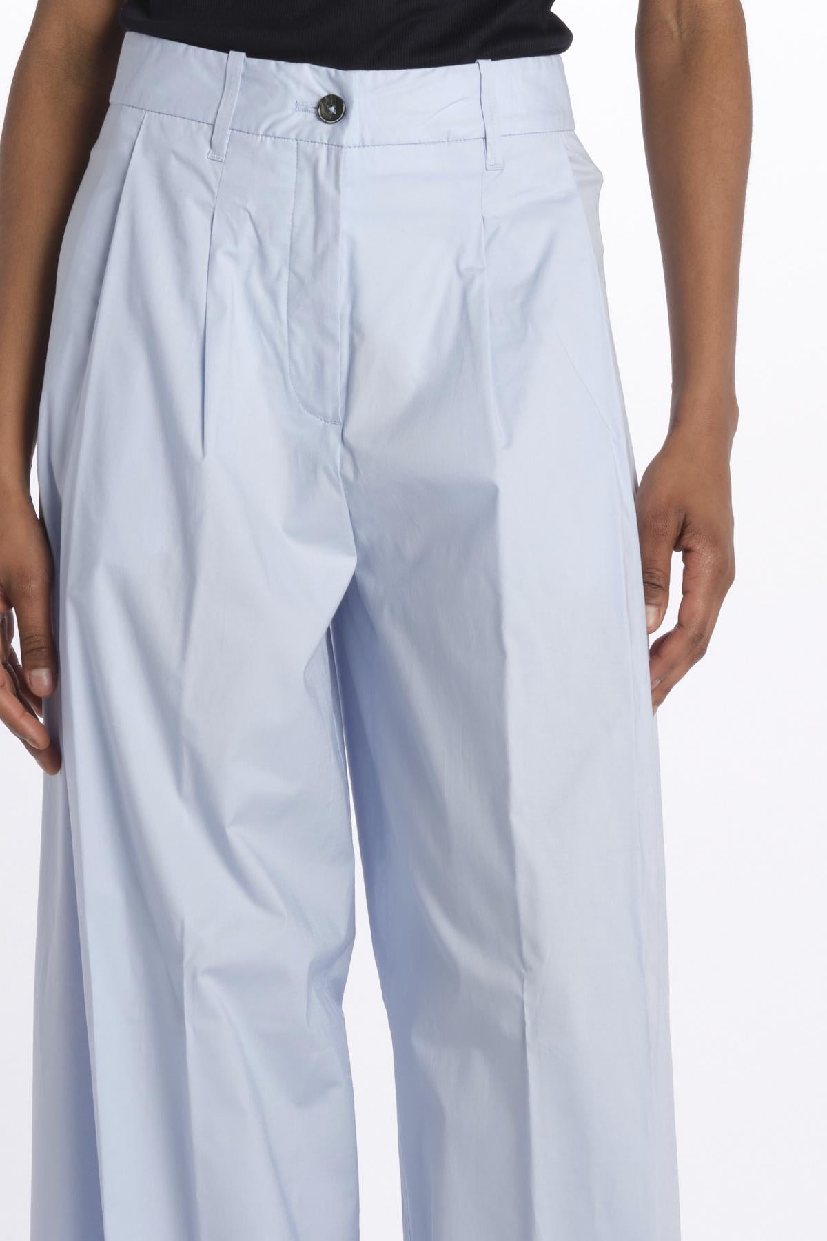 Pant PETRA 2 pinces popeline PETRA PE66 AZZURRO nine in the morning