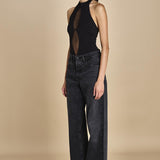 body senza maniche con tulle centrale JOLIE BLACK undress code