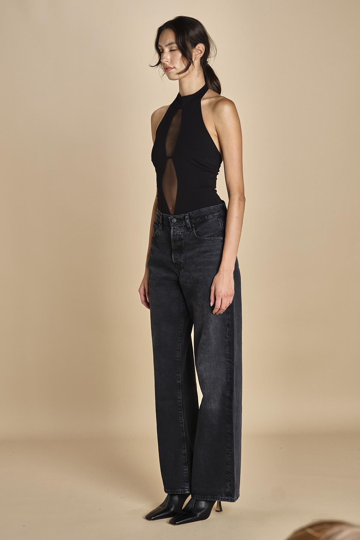 body senza maniche con tulle centrale JOLIE BLACK undress code