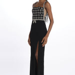RINA SPLIT GOWN BLACK rebecca vallance