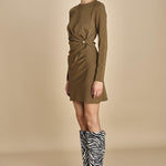 mini abito con fibbie MAILEY DRESS OLIVE malina