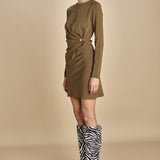 mini abito con fibbie MAILEY DRESS OLIVE malina
