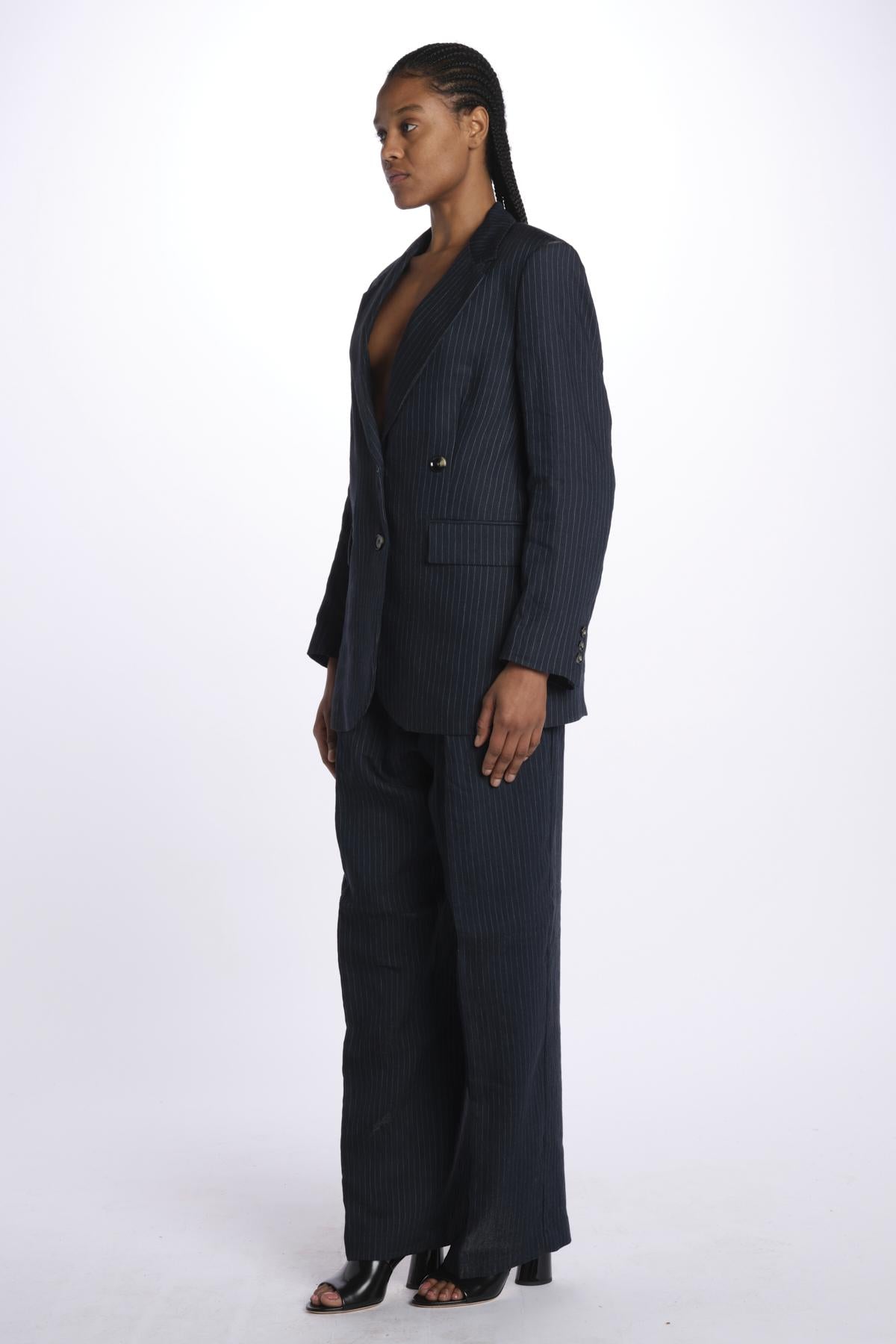 Giacca VALE doppio petto gessata VALE NAVY true avenue