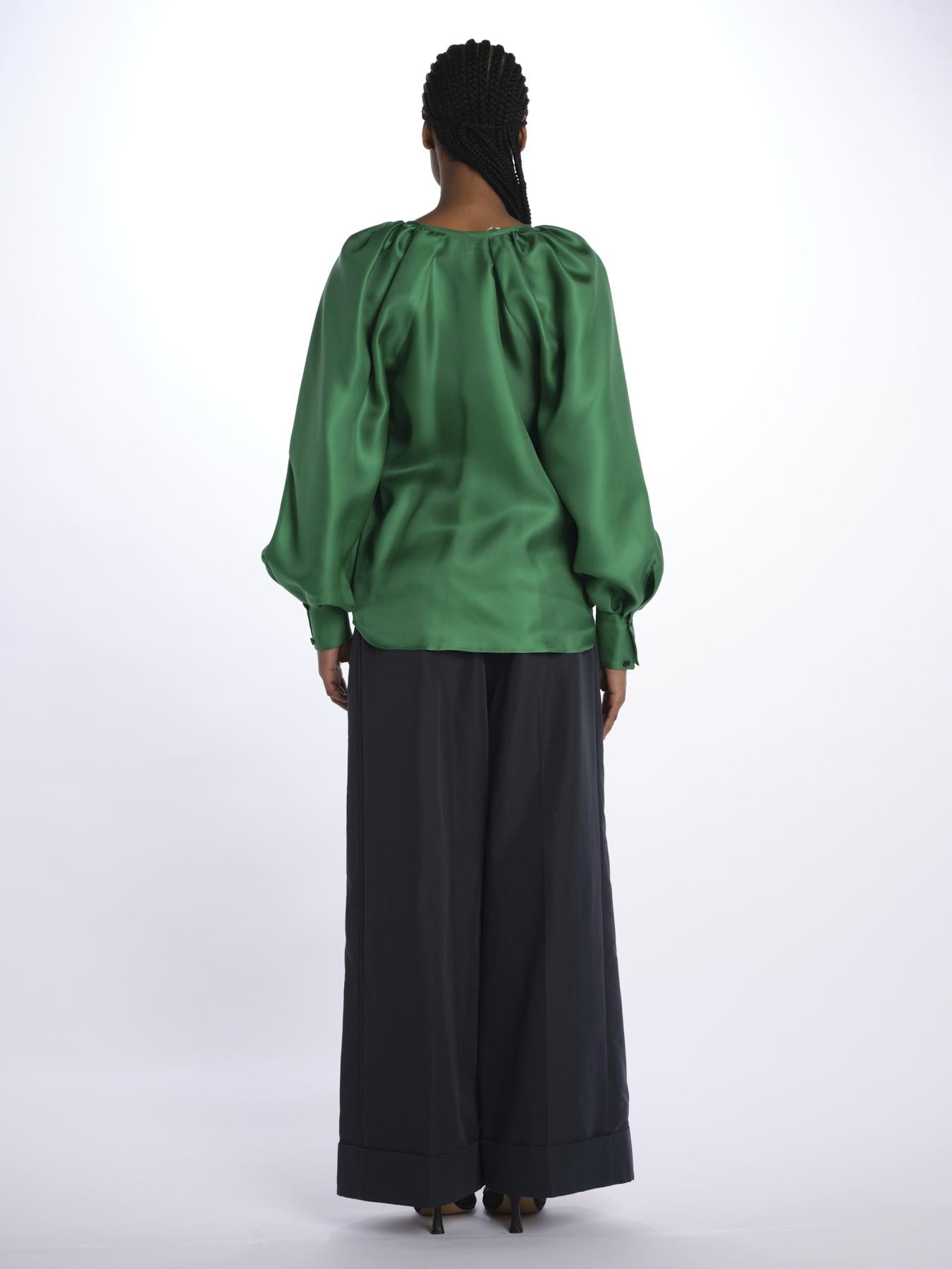 Camicia manica bottoni E20FT09 EMERALDGREEN martin grant
