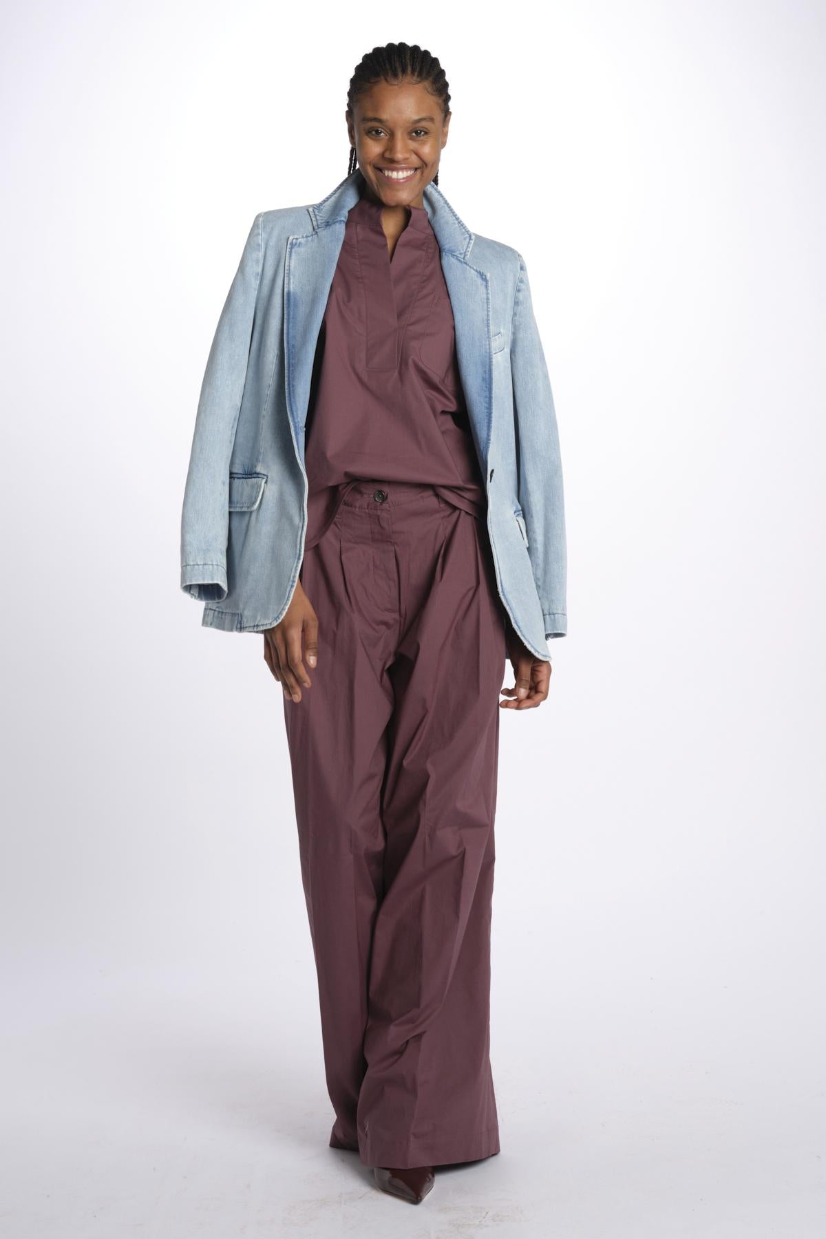 Camicia ILENIA popeline ILENIA IL31 BURGUNDY nine in the morning