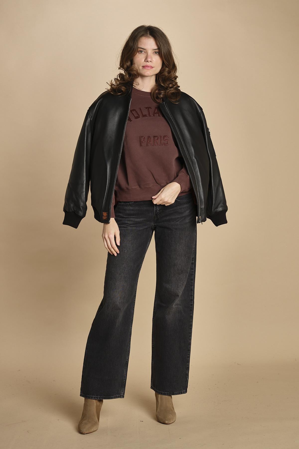 felpa girocollo. JWSS01674 BURGUNDY 540 zadig & voltaire