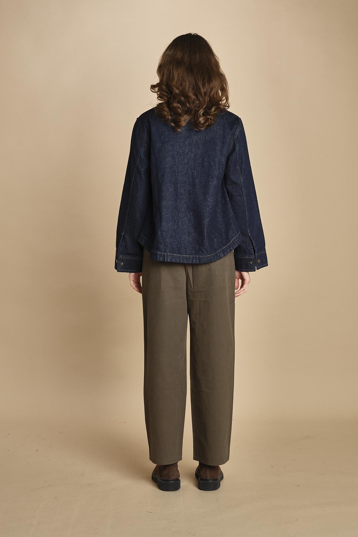 giubbino in denim. J423B912 MIDNIGHT RINSE MIDRI the GREAT