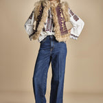 camicia con ricamo floreale TAMI BLOUSE CREAM antik batik