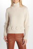 turtleneck with flower applique
