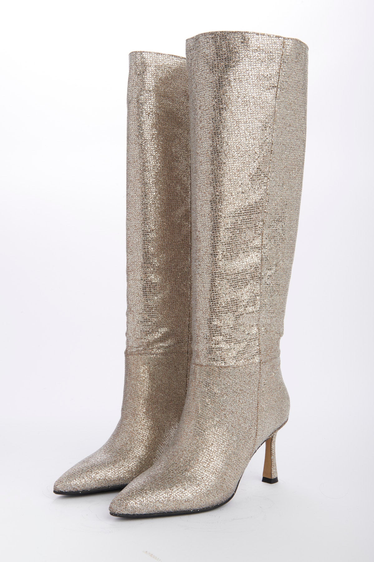 Stivale platino tacco 7,5 cm ST1580 PLATINO l'arianna 