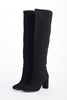 Unlined suede high boot, 7.5cm heel